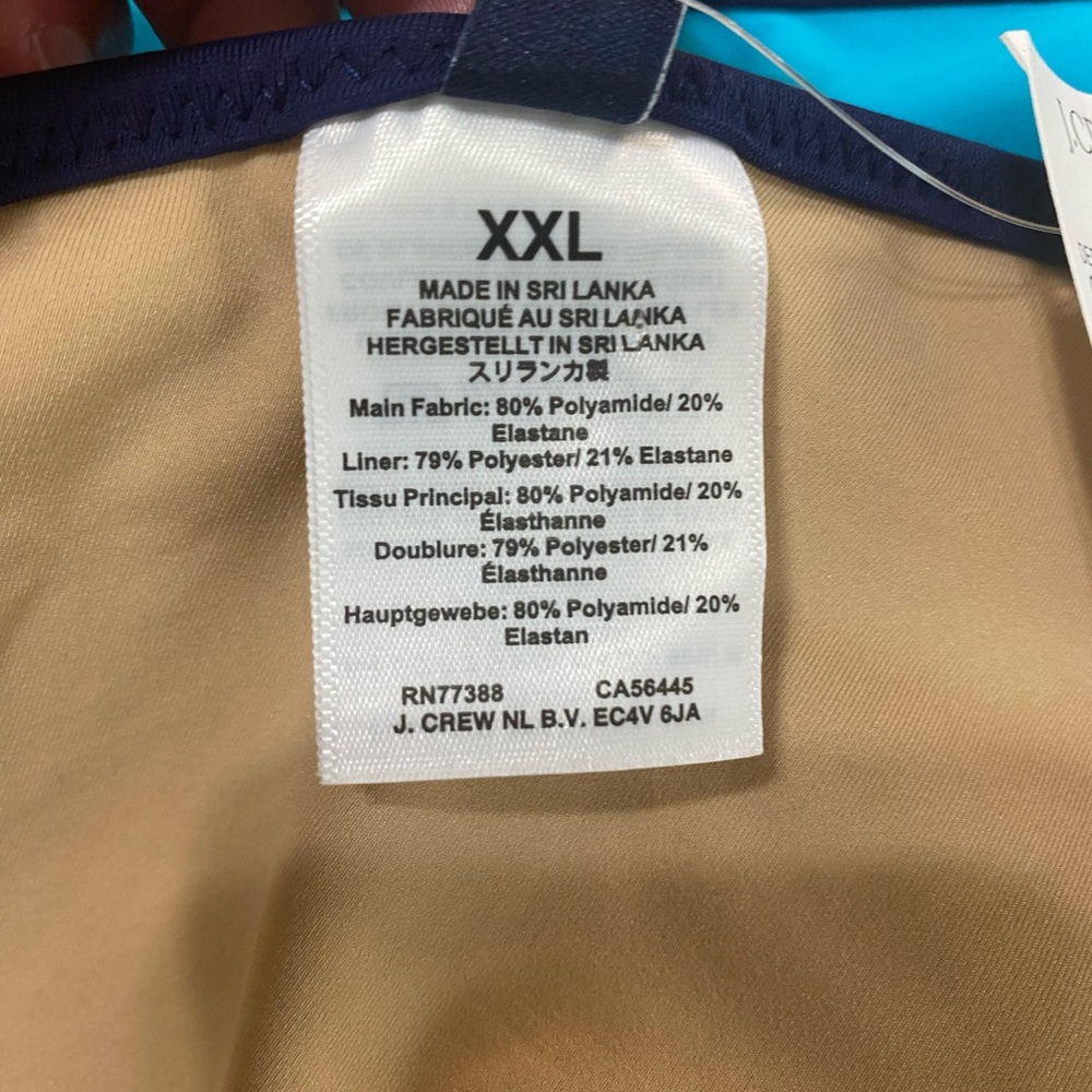J. Crew Factory Colorblock One‎ Shoulder Swimsuit Size XXL Minimalist Resort - Picture 10 of 10